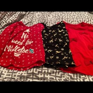 Three toddler 3T holiday/winter themed shirts